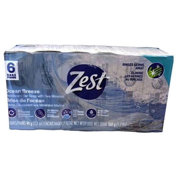 Zest Ocean Breeze Bar Soaps 3.2 oz Each‎ 6-Bar Package Lot of 2 Sea Mineral - Picture 4 of 5